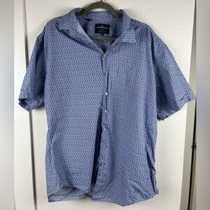 Rodd & Gunn Casual Blue Button Down Shirt Short Sleeve Parrot Pattern XXL